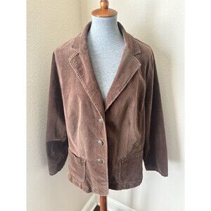 Style & Co Women's Size 16W Brown Corduroy Blazer Jacket